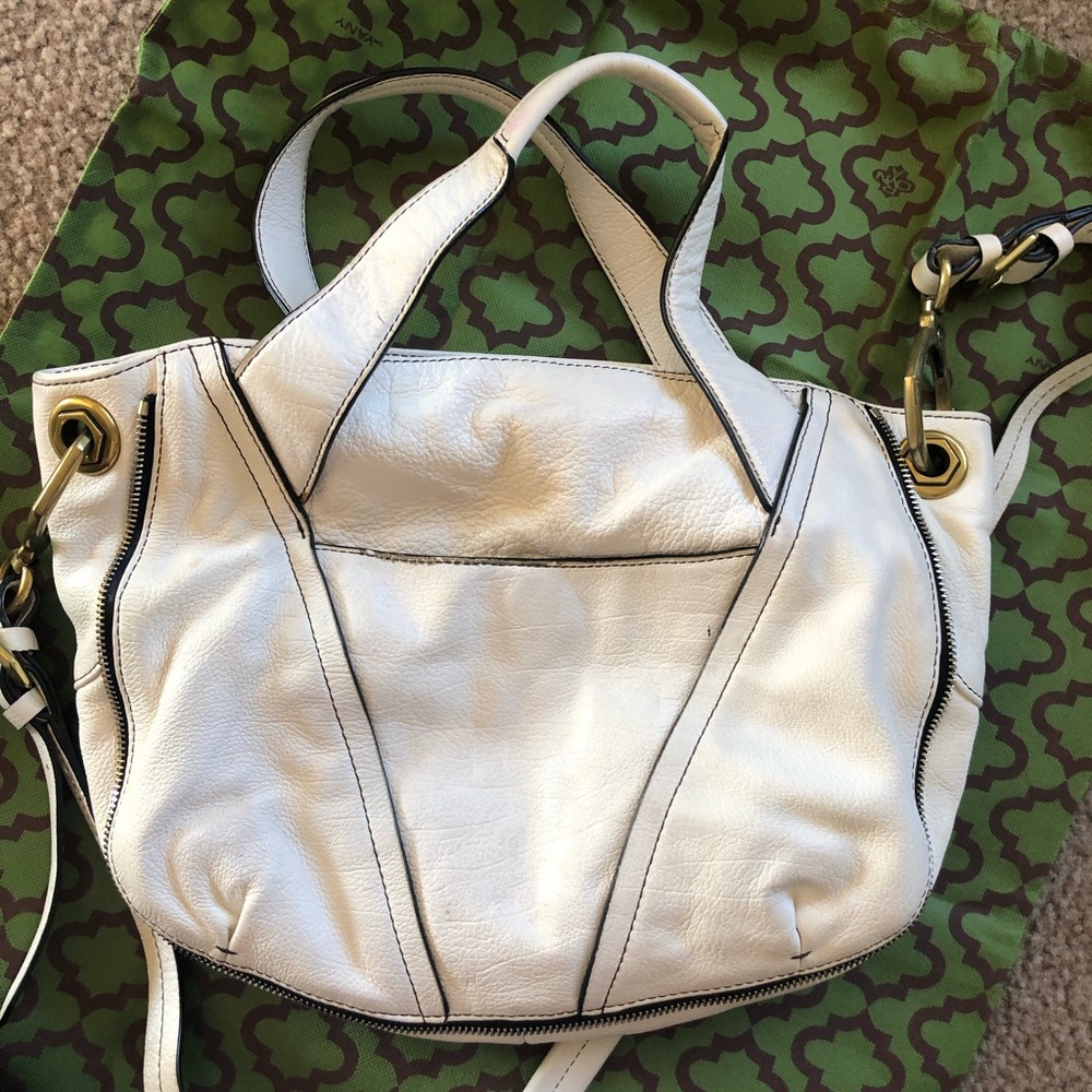 orYany white leather satchel purse - Picture 3 of 4